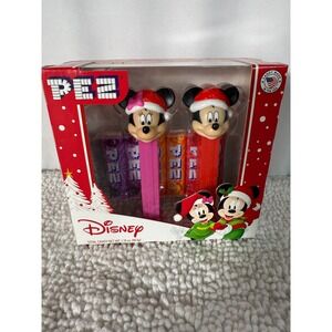 Disney‎ Mickey Minnie Mouse Holiday PEZ Candy Dispensers Christmas Gift Set